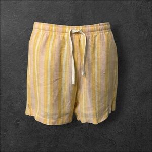 F21 Cotton Blend Yellow Striped Short SZ S Men Unisex Boxer NWT Summer Resort